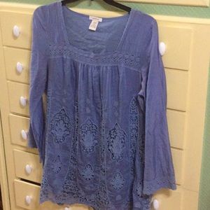 Sundance catalog blue lace Tunic